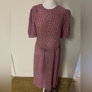 Vintage 1990s Floral Midi Dress